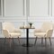 Set of 2 Fabric Upholstered Accent Chairs with Wooden Legs and Adjustable Non-slipping Pads